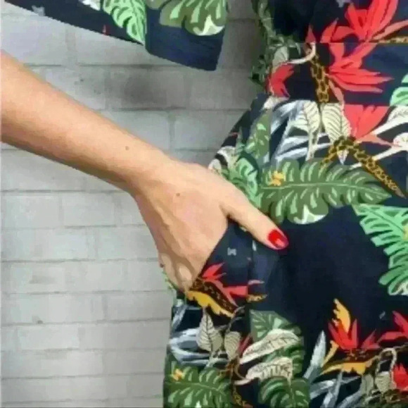 Brooks Brothers Womens 2 Jungle Print 100% Cotton Shirt Midi Dress. See descript - Picture 2 of 6